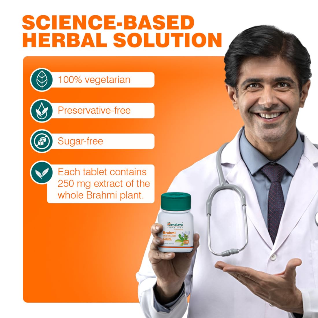 Himalaya Wellness Brahmi, 60 Tablets | Pure Herbs for Mind Wellness | Helps Improves Alertness