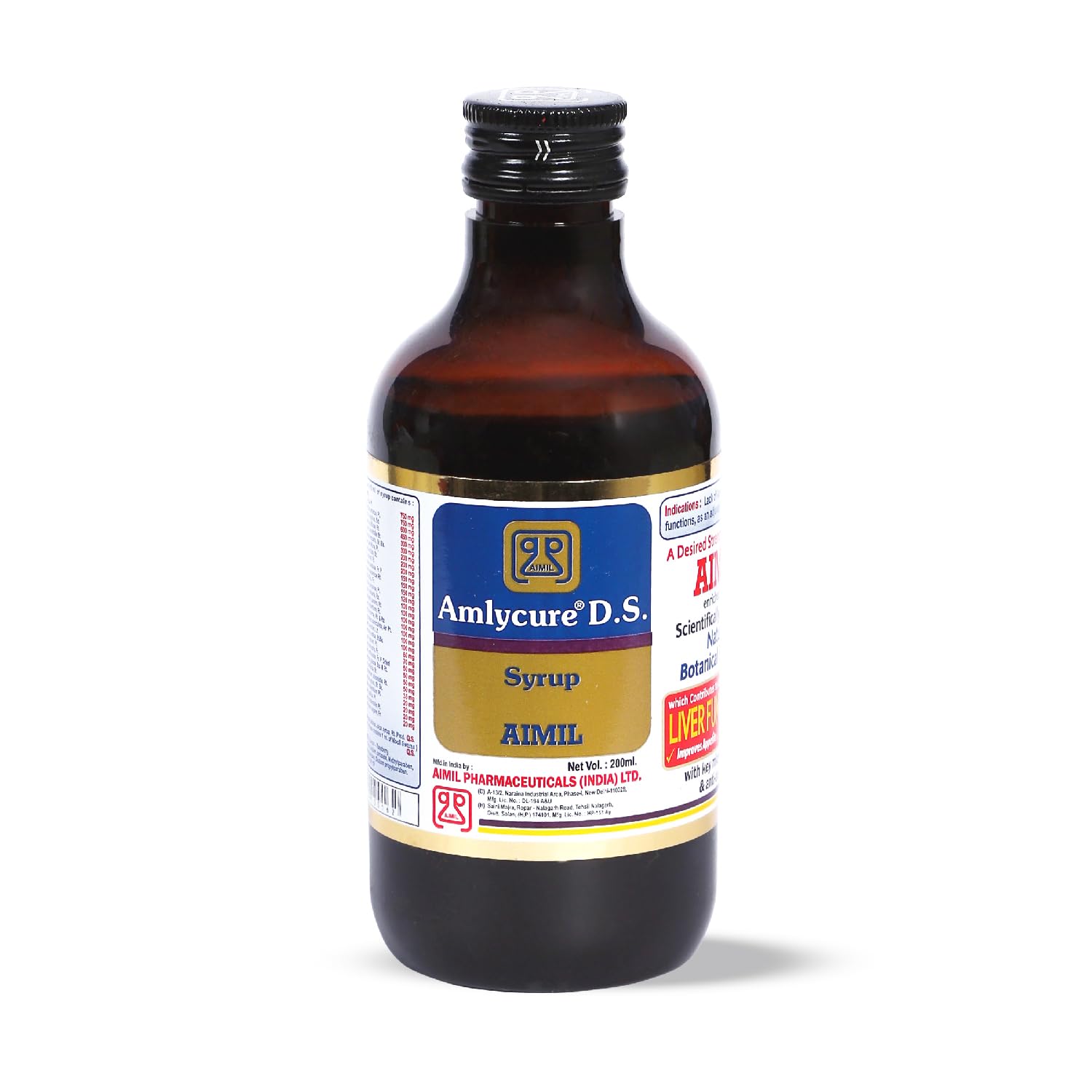 AIMIL Amlycure D.S. Syrup for Liver Health – Natural Liver Herbal Tonic 200 ML