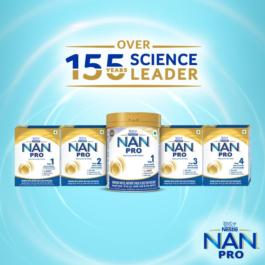 Nestlé NAN PRO 1 Infant Formula with Probiotic (Up to 6 months), Stage 1-400g Pouch in Box