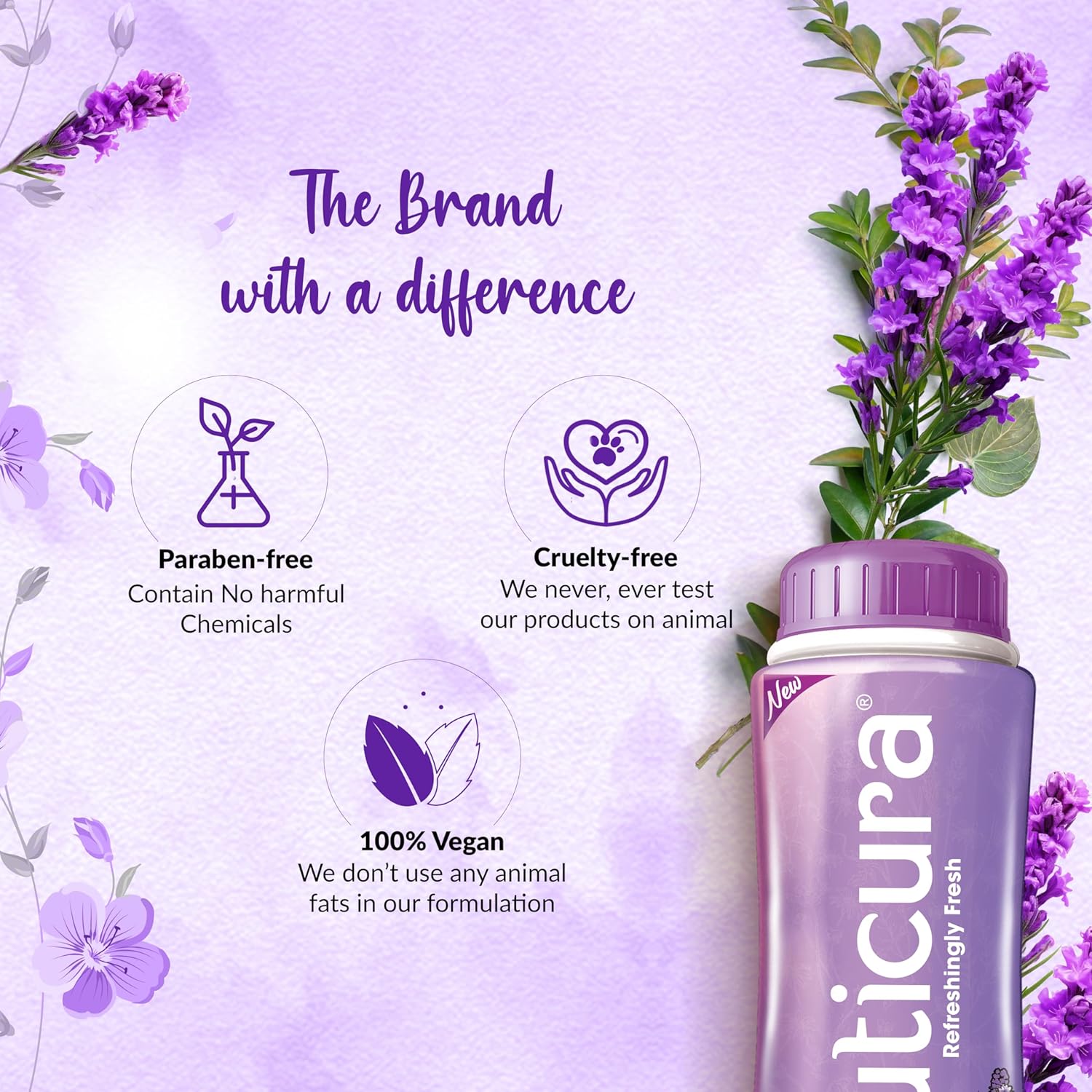 Cuticura Lavender Mist Talcum Powder,Pack of 400 G