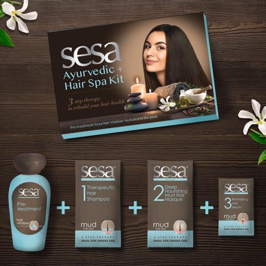 Sesa Ayurvedic Plus Hair Spa Kit Smooth & Silky Hair Promotes Hair Growth
