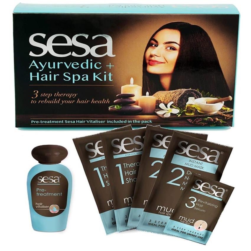 Sesa Ayurvedic Plus Hair Spa Kit Smooth & Silky Hair Promotes Hair Growth