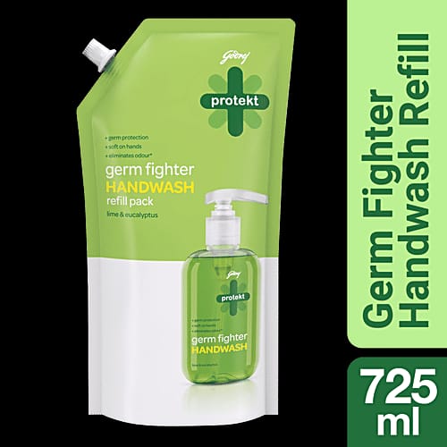 Godrej Protekt Germ Fighter Handwash Refill Pack (Lime & Eucalyptus) – 725ml
