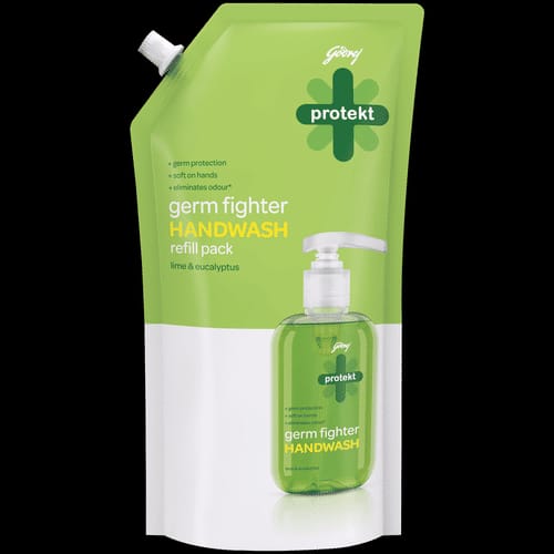 Godrej Protekt Germ Fighter Handwash Refill Pack (Lime & Eucalyptus) – 725ml